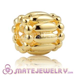 Gold plated 925 Sterling Silver Barrel charm Beads fits European bracelet