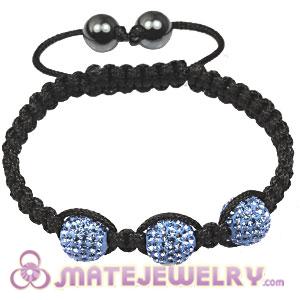 Fashion Tresor Macrame Bracelets Blue Crystal and Hematite beads 