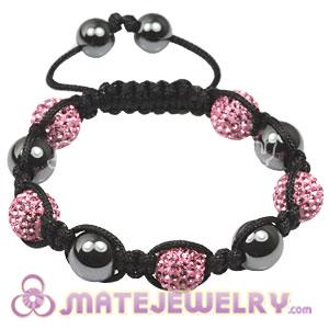 2011 latest child Tresor Bracelets with Pink pave crystal and hemitite beads