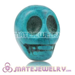 17×18mm Sambarla Style Teal Turquoise Skull Head Ball Beads 