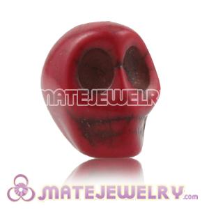11×12mm Sambarla Style Red Turquoise Skull Head Ball Beads 