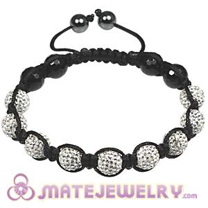 Black Onyx Tresor mens bracelets with Pave crystla bead 