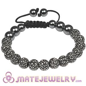 2011 Latest Tresor mens bracelets with Pave Gray crystal bead and Hemitite 