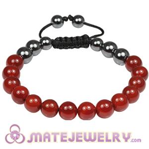 Fashion Tresor mens bracelets with Red agate and Hemitite 