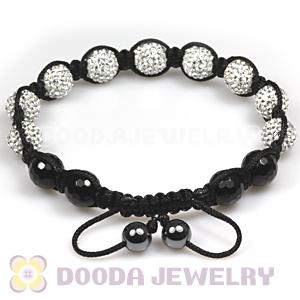 Black Onyx TresorBeads mens bracelets with Pave crystla bead
