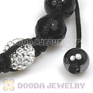 Black Onyx TresorBeads mens bracelets with Pave crystla bead