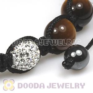 Black Onyx TresorBeads mens bracelets with Pave crystla bead
