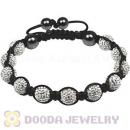 Fashion TresorBeads mens bracelets with Pave white crystal bead and Hemitite