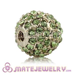 10mm Copper Disco Ball Bead Pave Green Austrian Crystal Sambarla Style