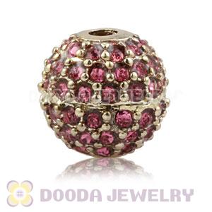 10mm Copper Disco Ball Bead Pave Rose Austrian Crystal handmade Style