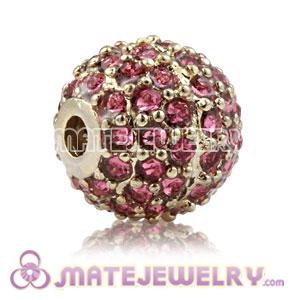 10mm Copper Disco Ball Bead Pave Rose Austrian Crystal Sambarla Style