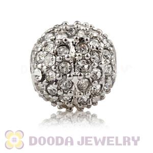 10mm Copper Disco Ball Bead Pave white Austrian Crystal handmade Style