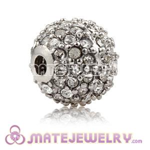 10mm Copper Disco Ball Bead Pave white Austrian Crystal Sambarla Style