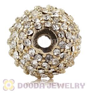 12mm Copper Disco Ball Bead Pave white Austrian Crystal handmade Style