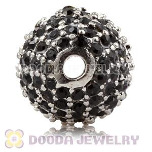 12mm Copper Disco Ball Bead Pave Black Austrian Crystal handmade Style