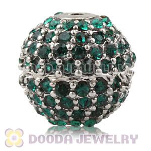 12mm Copper Disco Ball Bead Pave Blue Austrian Crystal handmade Style
