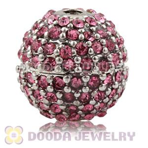 12mm Copper Disco Ball Bead Pave Pink Austrian Crystal handmade Style