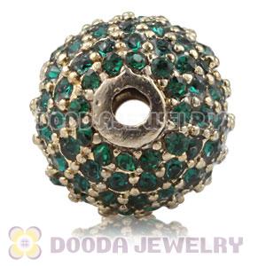 12mm Copper Disco Ball Bead Pave Blue Austrian Crystal handmade Style