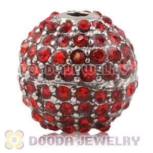 12mm Copper Disco Ball Bead Pave Red Austrian Crystal handmade Style
