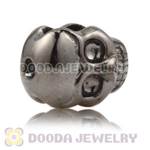 8×11mm Gun black plated Sterling Silver Skull Head Bead 