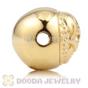 10×11mm 18K Gold plated Sterling Silver Skull Head Ball Bead 