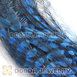 Thin Ink Blue Dyed Bird Feather Hair Extension Wholesale