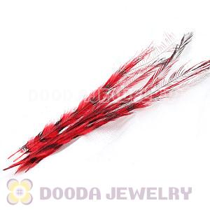 Red Thin Striped Grizzly Bird Feather Hair Extension Wholesale
