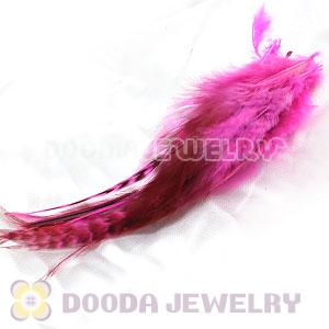 Natural Striped Pink Strung Rooster Feather Hair Extension Wholesale