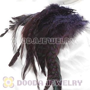 Natural Striped Black Strung Rooster Feather Hair Extension Wholesale
