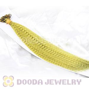 Striped Synthetic Yellow Feather Hair Extension Wholesale