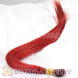 Striped Synthetic Red Feather Hair Extension Wholesale