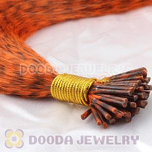 Striped Synthetic Orange Feather Hair Extension Wholesale