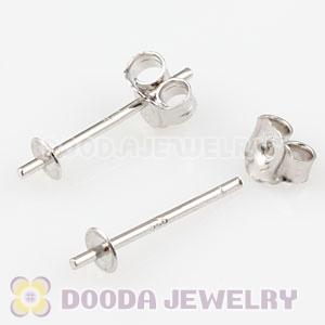 Rhodium Plated Sterling Silver Stud Earring Component Findings