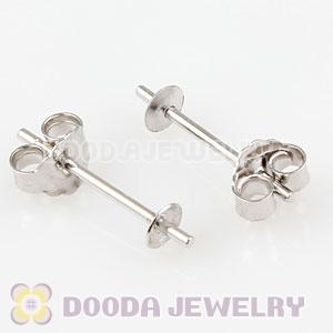Rhodium Plated Sterling Silver Stud Earring Component Findings