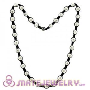Fashion handmade Tresor unisex necklace with 33 white Czech Crystal