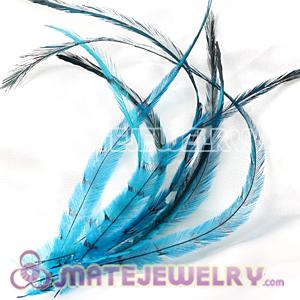 Wholesale Blue Thin Striped Grizzly Bird Feather Hair Extension 