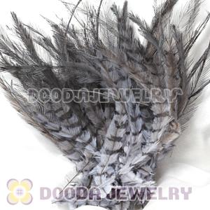 Black Thin Striped Grizzly Bird Feather Hair Extension Wholesale