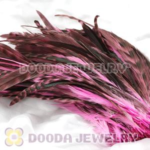 Natural Fuschia Barred Plymouth Rock Rooster Feather Hair Extensions Wholesale