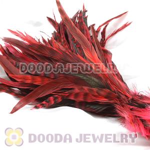 Natural Red Barred Plymouth Rock Rooster Feather Hair Extensions Wholesale