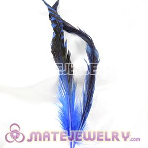 Wholesale Natural Navy Barred Plymouth Rock Rooster Feather Hair Extensions 