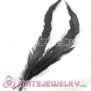 Wholesale Natural Black Barred Plymouth Rock Rooster Feather Hair Extensions 