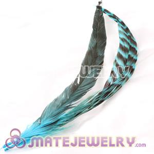 Wholesale Natural Blue Barred Plymouth Rock Rooster Feather Hair Extensions 
