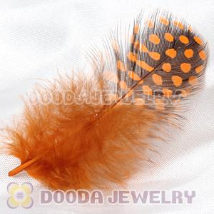 Orange Guinea Fowl Feather Hair Extensions Wholesale