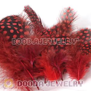 Red Guinea Fowl Feather Hair Extensions Wholesale