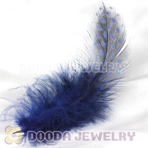 Ink Blue Guinea Fowl Feather Hair Extensions Wholesale