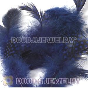 Ink Blue Guinea Fowl Feather Hair Extensions Wholesale