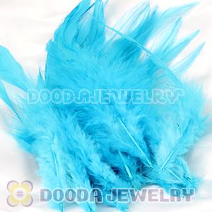 Aquamarine Short Solid Rooster Feather Hair Extensions Wholesale