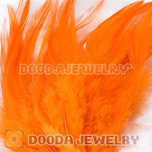 Orange Short Solid Rooster Feather Hair Extensions Wholesale