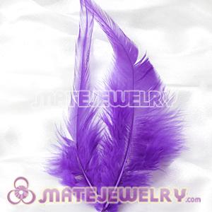 Purple Short Solid Rooster Feather Hair Extensions 