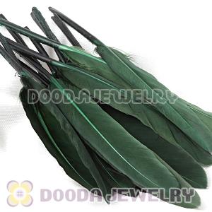 Dark Green Goose Satinette Wing Feather Hair Extensions Wholesale
